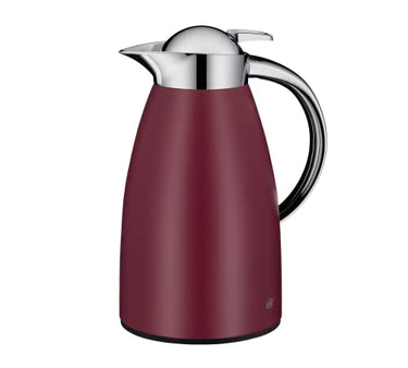 alfi Signo teapot, thermos flask, metal, grey, 1L, with alfiDur glass insert, 1421.268.100, insulated flask keeps hot for 12 hours, ideal for tea or as a coffee pot, 8-cup flask, slate polished on sale